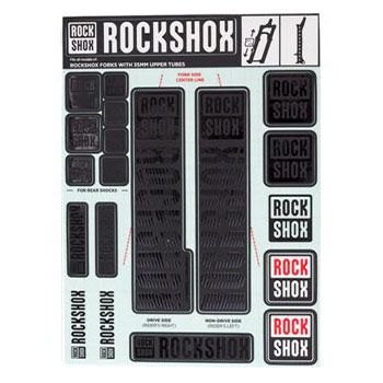 UNIVERZALNI SET NALEPK ?RNA MAT BARVA ZA VILICE ROCK SHOX 35 mm