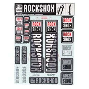 UNIVERZALNI SET NALEPK ?RNO-BELA BARVA ZA VILICE ROCK SHOX 35 mm
