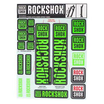 UNIVERZALNI SET NALEPK ZELENA BARVA ZA VILICE ROCK SHOX 35 mm