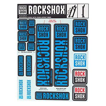 UNIVERSAL DECAL KIT BLUE COLOR FOR FORKS ROCK SHOX 35 mm