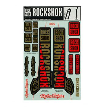 UNIVERSAL DECAL KIT GOLD-ORANGE COLOR FOR FORKS ROCK SHOX, 35 mm