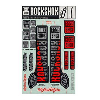 UNIVERSAL DECAL KIT SILVER-ORANGE COLOR FOR FORKS ROCK SHOX, 35 mm